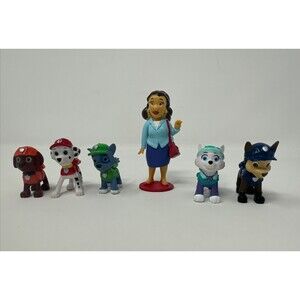 PAW PATROL Figure Play Set NICKELODEON Nick Jr PVC TOY Mayor Goodway + 5 Pups